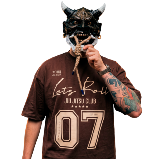 Polera Let's Roll Oversize Jiu Jitsu Club - Chocolate