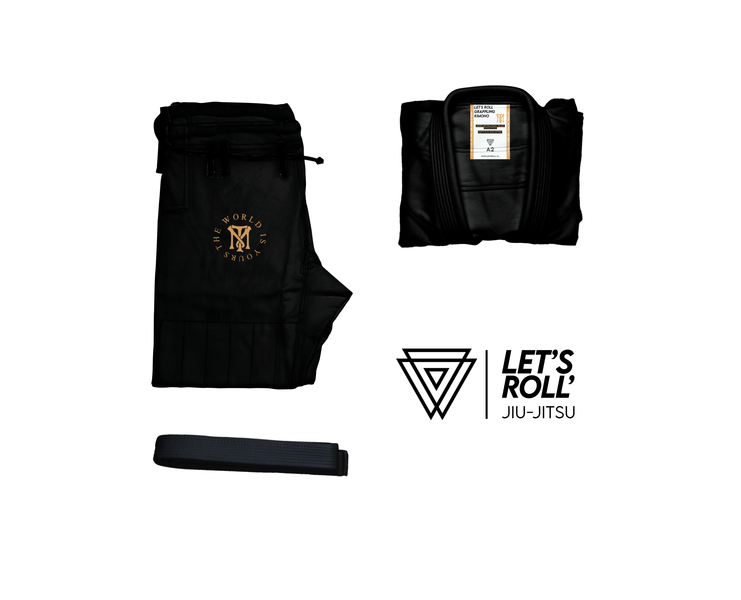 Gi BJJ Chile The World Is Yours Negro - Kimono Premium Let’s Roll - Imagen 6
