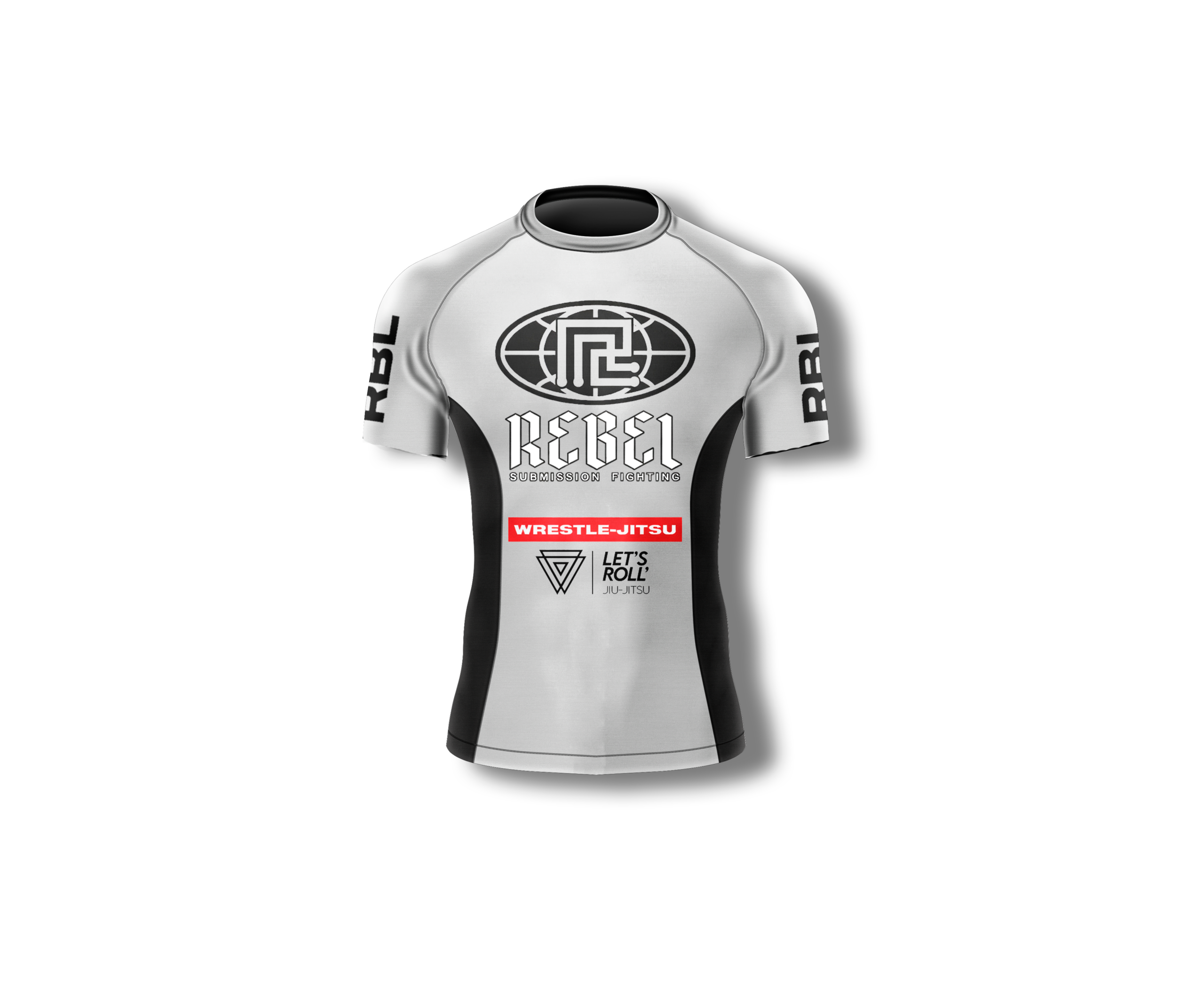 Rashguard Let’s Jiu Jitsu Rebel Ranked Blanco - Submission Fighting - Imagen 2